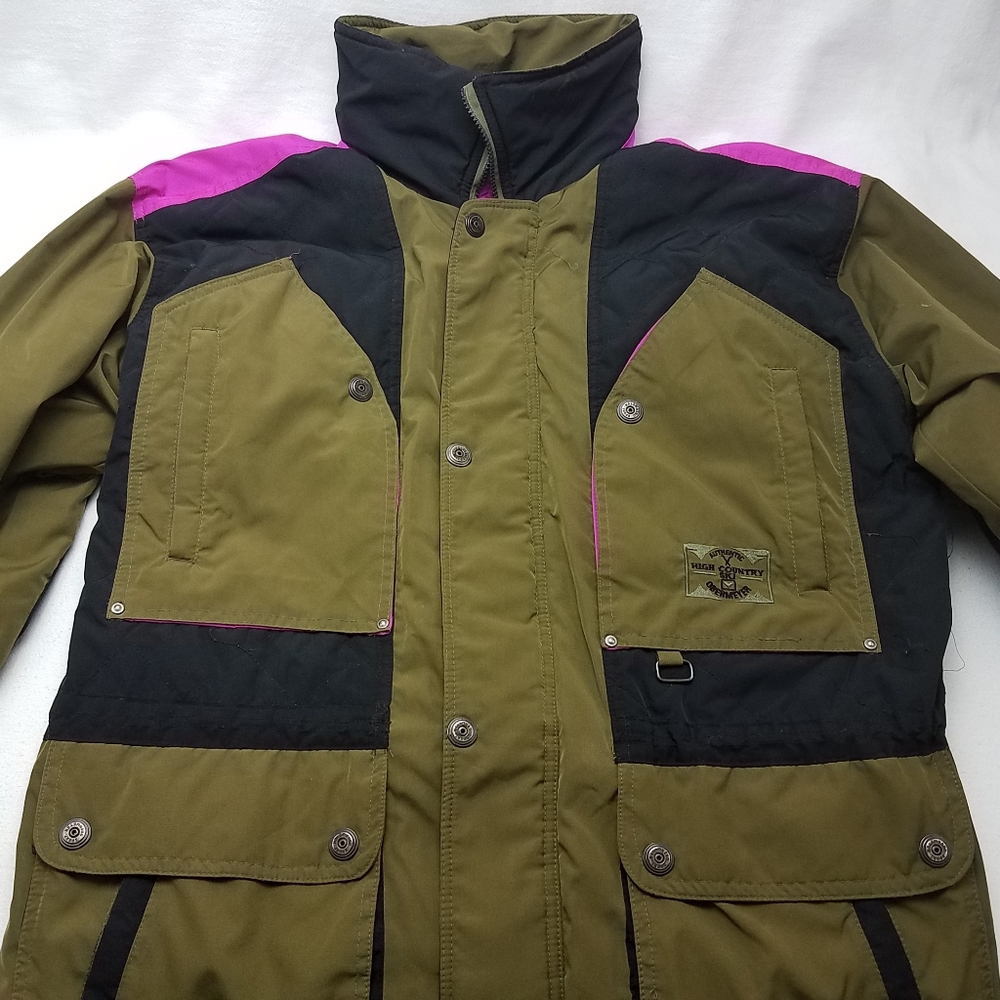 Obermeyer Ski Snowboard Jacket Green Medium Black
